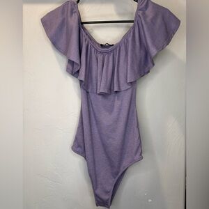 Elegant Lavender Ruffled Bodysuit